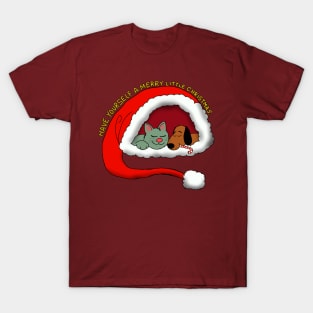 Merry Christmas puppy kitty T-Shirt